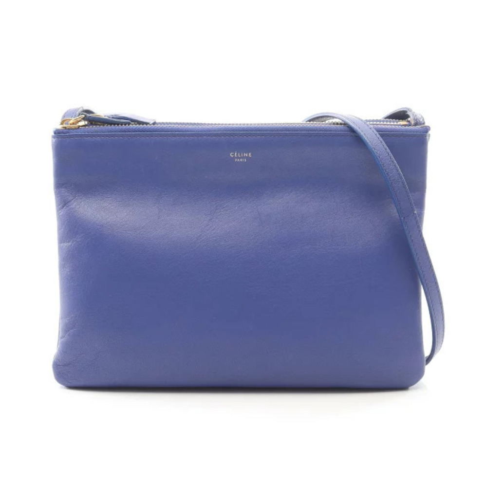 Celine Trio Crossbody Bag Leather Blue